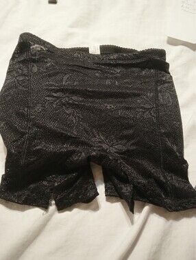 Black Shimmery Lace Trim Butt And Hip Padded Underwear